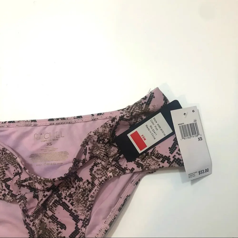 Rachel Roy snake ruched hipster bikini swim bottom